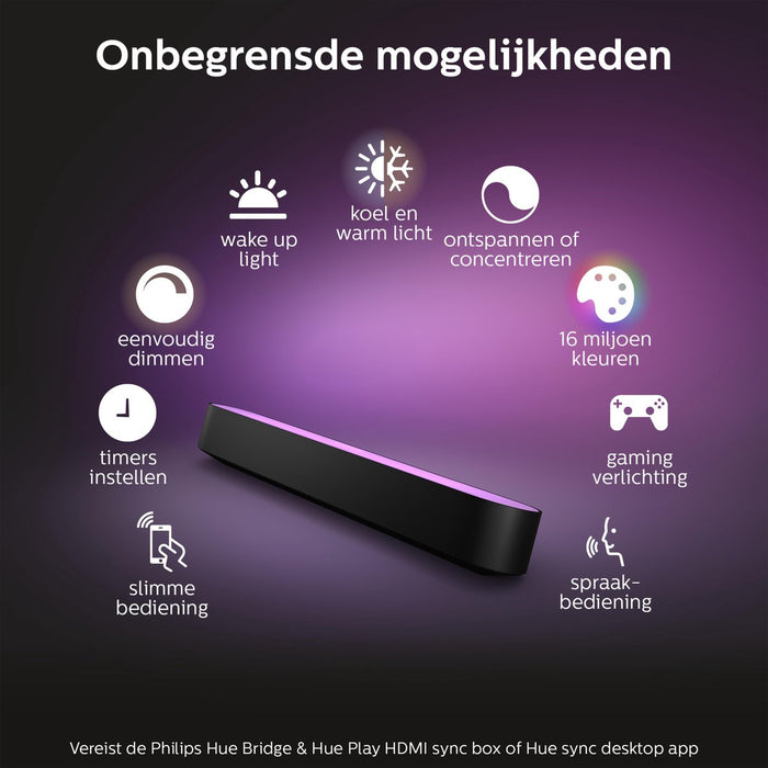Philips Hue Play lightbar - zwart - 2-pack - basis
