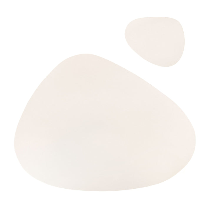 Krumble Placemat en onderzetter set - PU Leer - Wit