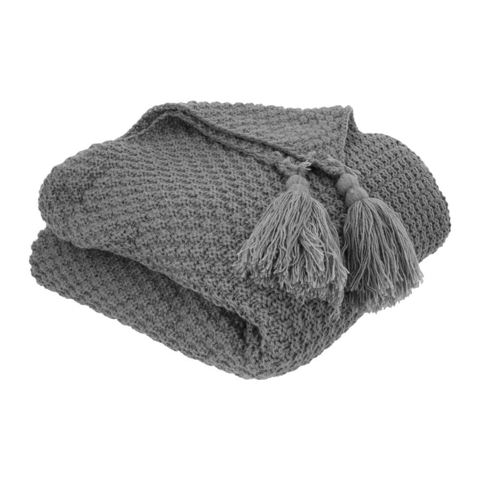 QUVIO Plaid met kwastjes – Katoen – 130 x 170 cm - ThatLyfeStyle