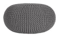 LABEL51 Poef Knitted, 70 x 35cm - Donkergrijs - Rond