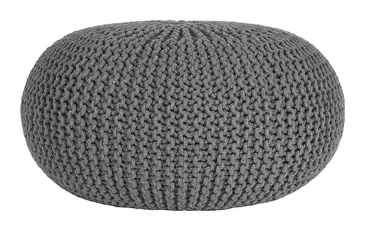 LABEL51 Poef Knitted, 70 x 35cm - Donkergrijs - Rond - ThatLyfeStyle