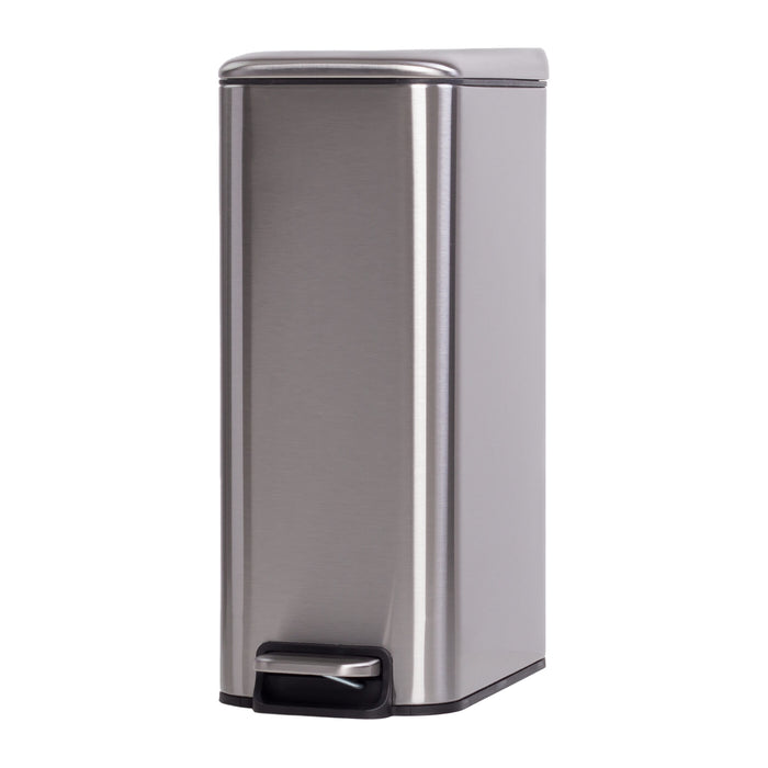 QUVIO Pedaalemmer - Metaal - 8 L - Zilver