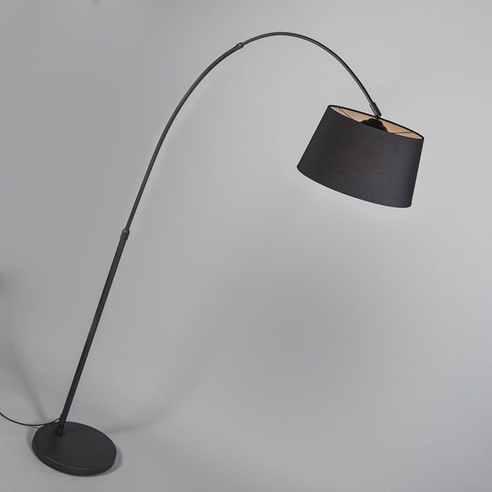 QAZQA arc - Moderne Staande booglamp - Zwart