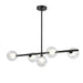 QUVIO Hanglamp met glazen bollen - Metaal - Glas - Zwart