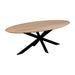 QUVIO Eettafel Sofia - Ovaal - 160x90 cm - Stalen kruispoot - FSC® gecertificeerd mangohout - Naturel