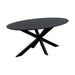 QUVIO Eettafel Sofia - Ovaal - 160x90 cm - Stalen kruispoot - FSC® gecertificeerd mangohout - Zwart