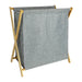 QUVIO Wasmand - 40 liter - Stof - Hout - Grijs