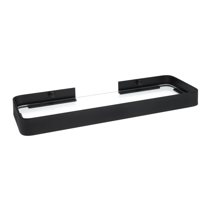 QUVIO Badkamer plank - Metaal - Glas - Zwart