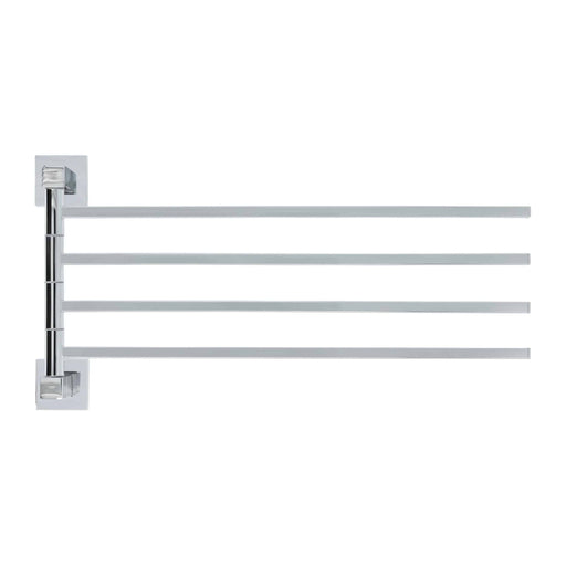 QUVIO Handdoekenrek - met 4 armen - RVS - Zilver