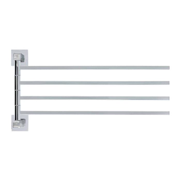 QUVIO Handdoekenrek - met 4 armen - RVS - Zilver
