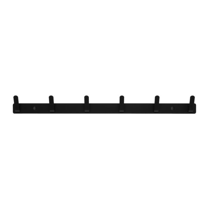 QUVIO Wandkapstok – 6 haken – Aluminium – Zwart - ThatLyfeStyle