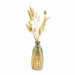 QUVIO Glazen vaas met patroon - 6 x 14,5 cm - Geel met blauw