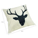 QUVIO Sierkussen met rendier – Gevuld – 45 x 45 cm – Zwart en Beige - ThatLyfeStyle