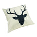 QUVIO Kussenhoes met rendier - 45 x 45 cm - Zwart en Beige