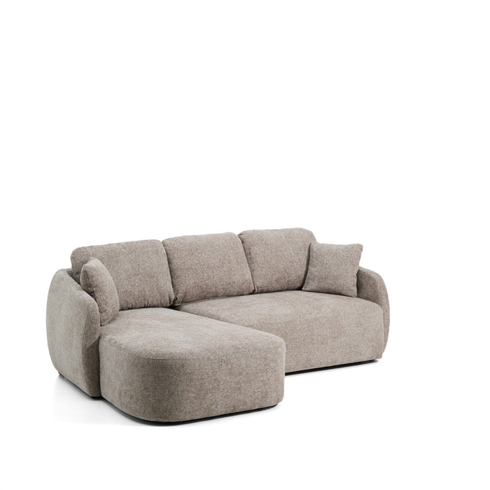 Kave Home 3-zits Lounge Slaapbank Laira Links, Chenille - Taupe