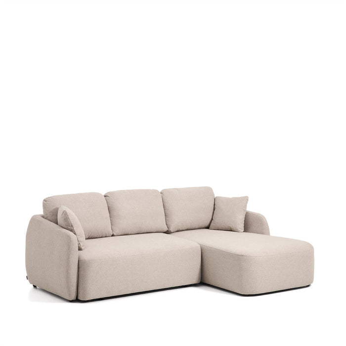 Kave Home 3-zits Lounge Slaapbank Laira Rechts, Chenille - Beige