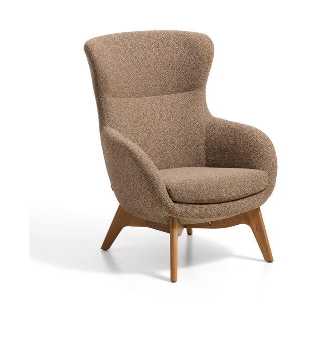 Kave Home Fauteuil Adiran Chenille & Eiken - Lichtbruin