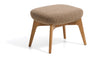 Kave Home Hocker Adiran Chenille en eikenhout - Lichtbruin
