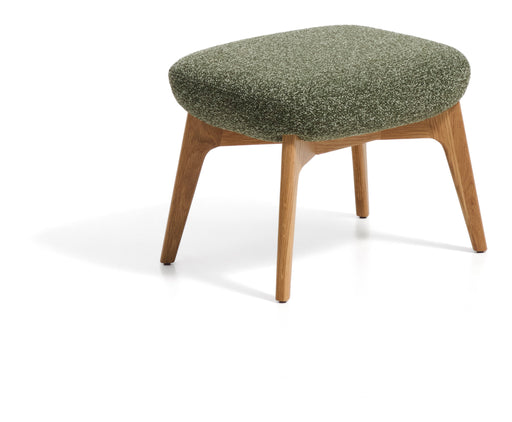 Kave Home Hocker Adiran Chenille & Eikenhout, 50 x 40cm - Groen