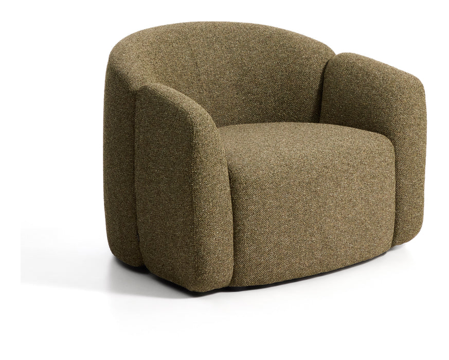 Kave Home Fauteuil Corvena Chenille, 98cm - Olijfgroen