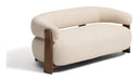 Kave Home Organische 2-zits Bank Granite Chenille en essenhout, 155cm - Beige/Bruin