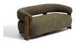 Kave Home Organische 2-zits Bank Granite Chenille en essenhout, 155cm - Groen/Bruin