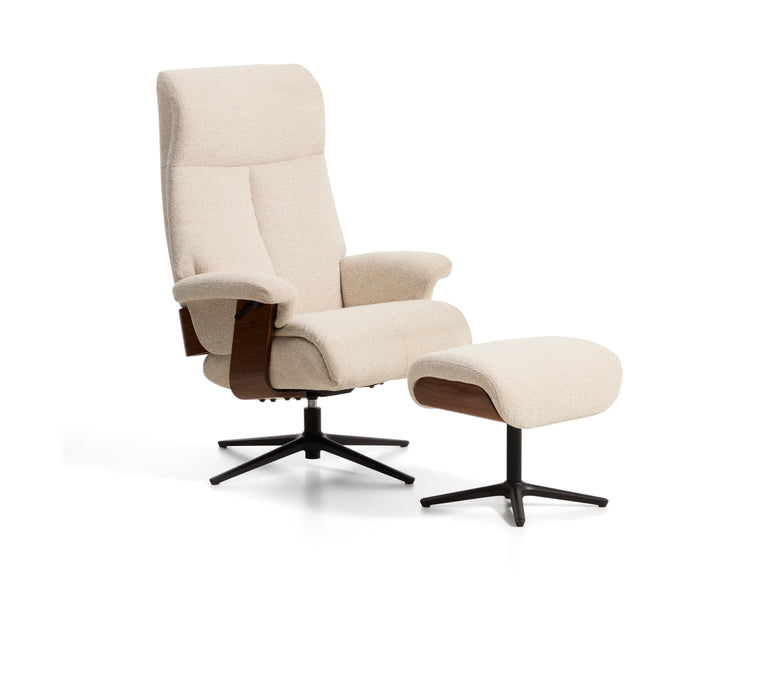 Kave Home Relaxfauteuil Toriel Bouclé - Beige/Zwart