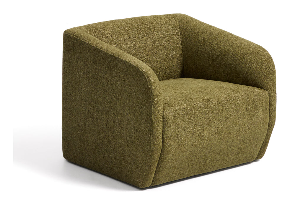Kave Home Fauteuil Milare Chenille, 83cm - Olijfgroen