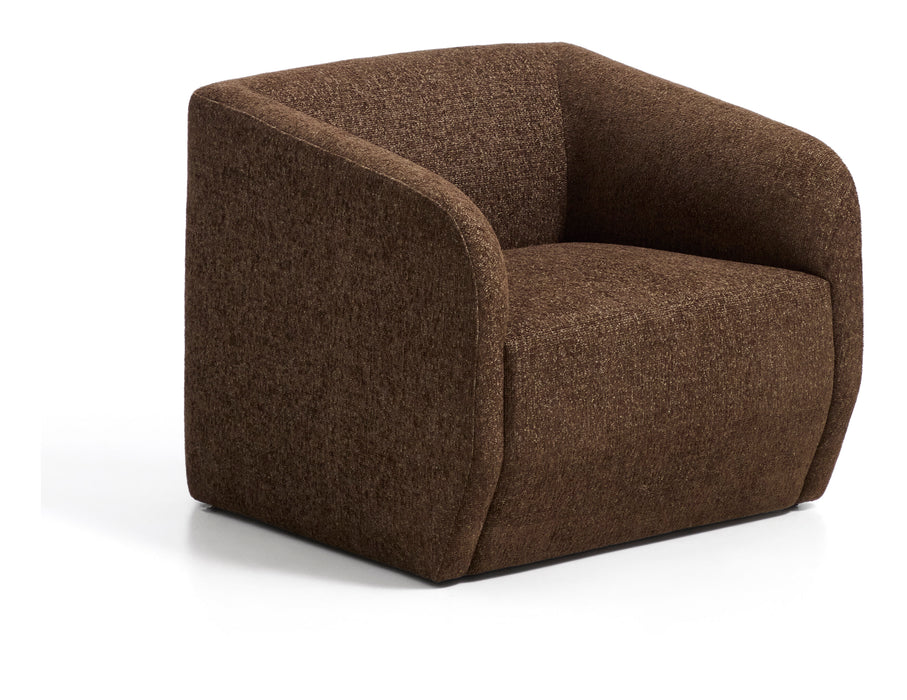 Kave Home Fauteuil Milare Chenille, 83cm - Chocoladebruin