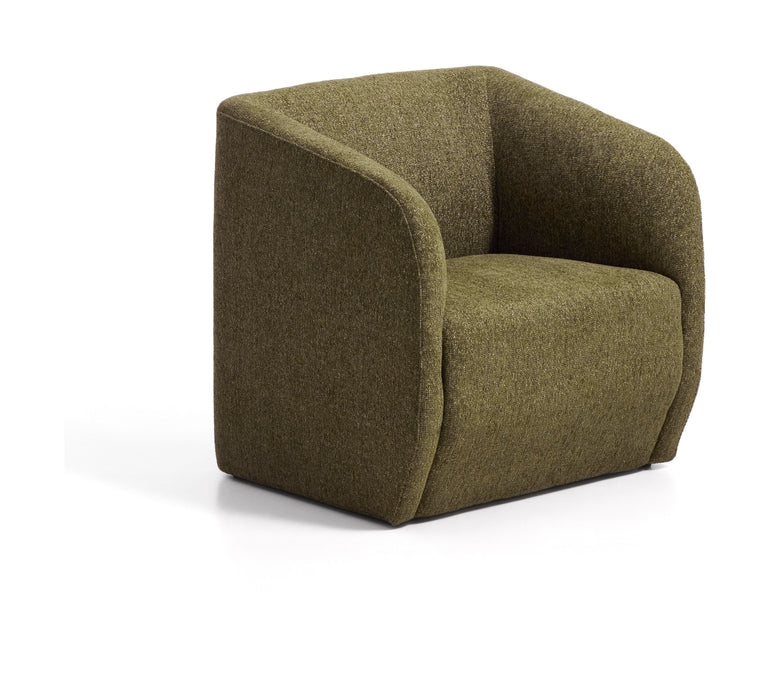 Kave Home Fauteuil Milare Chenille, 73cm - Olijfgroen