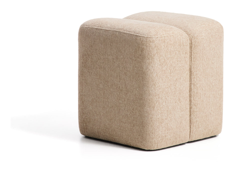 Kave Home Poef Nedilo Chenille, 45 x 45cm - Beige