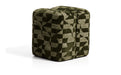 Kave Home Poef Nedilo Chenille, 45 x 45cm - Mosgroen