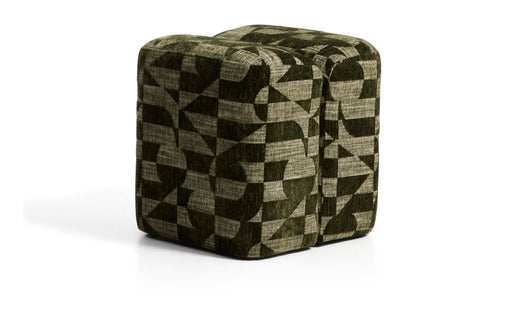 Kave Home Poef Nedilo Chenille, 45 x 45cm - Mosgroen