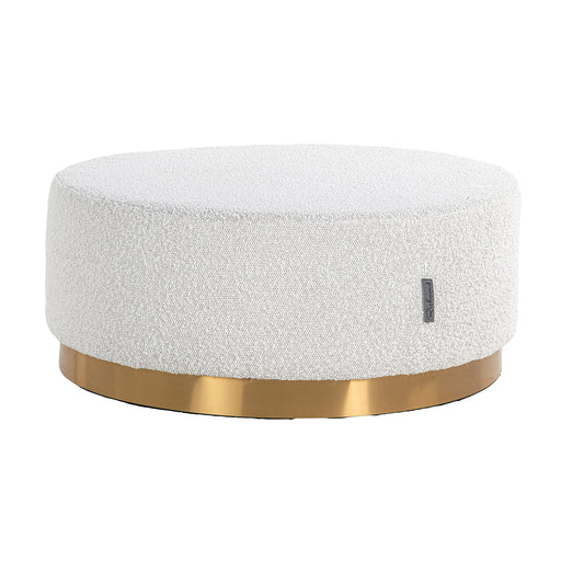 Richmond Poef Emmy Ø70cm, Bouclé - Wit - Rond