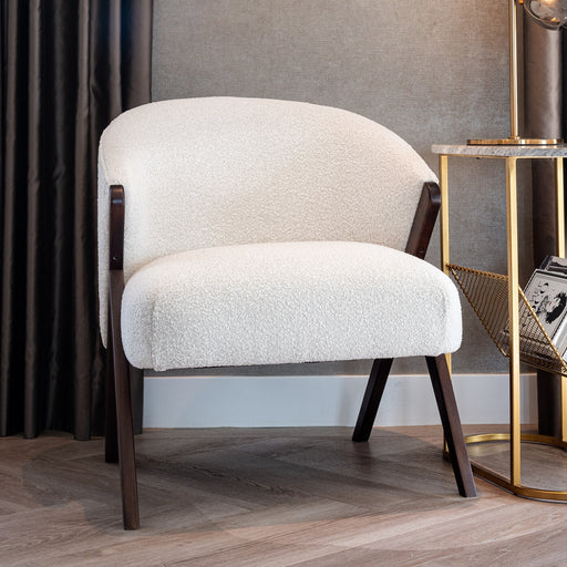 Richmond Fauteuil Mia Bouclé - Wit - Japandi