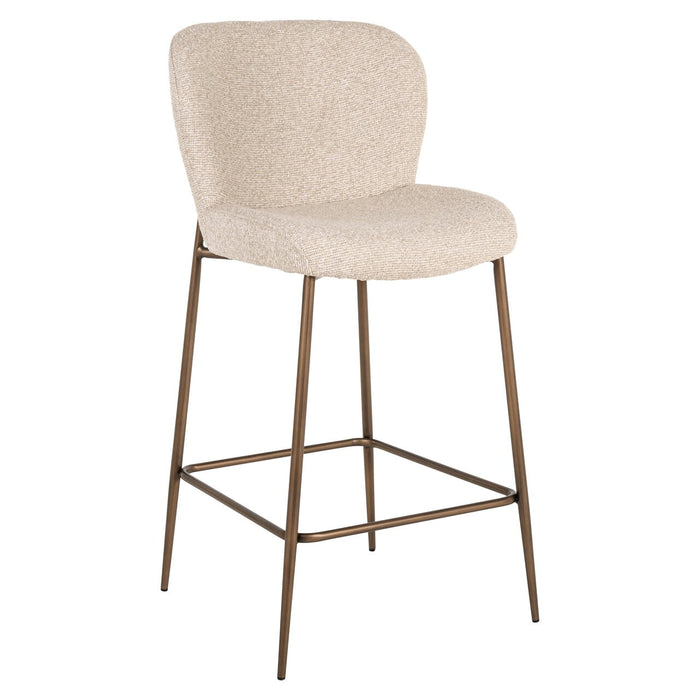Richmond Barstoel Odarby Bouclé - Crème (zithoogte 67cm)