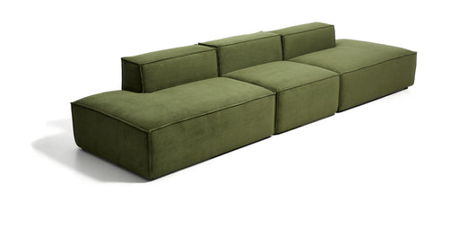 Kave Home 4-zits Bank Blok 380cm, Rib - Donkergroen