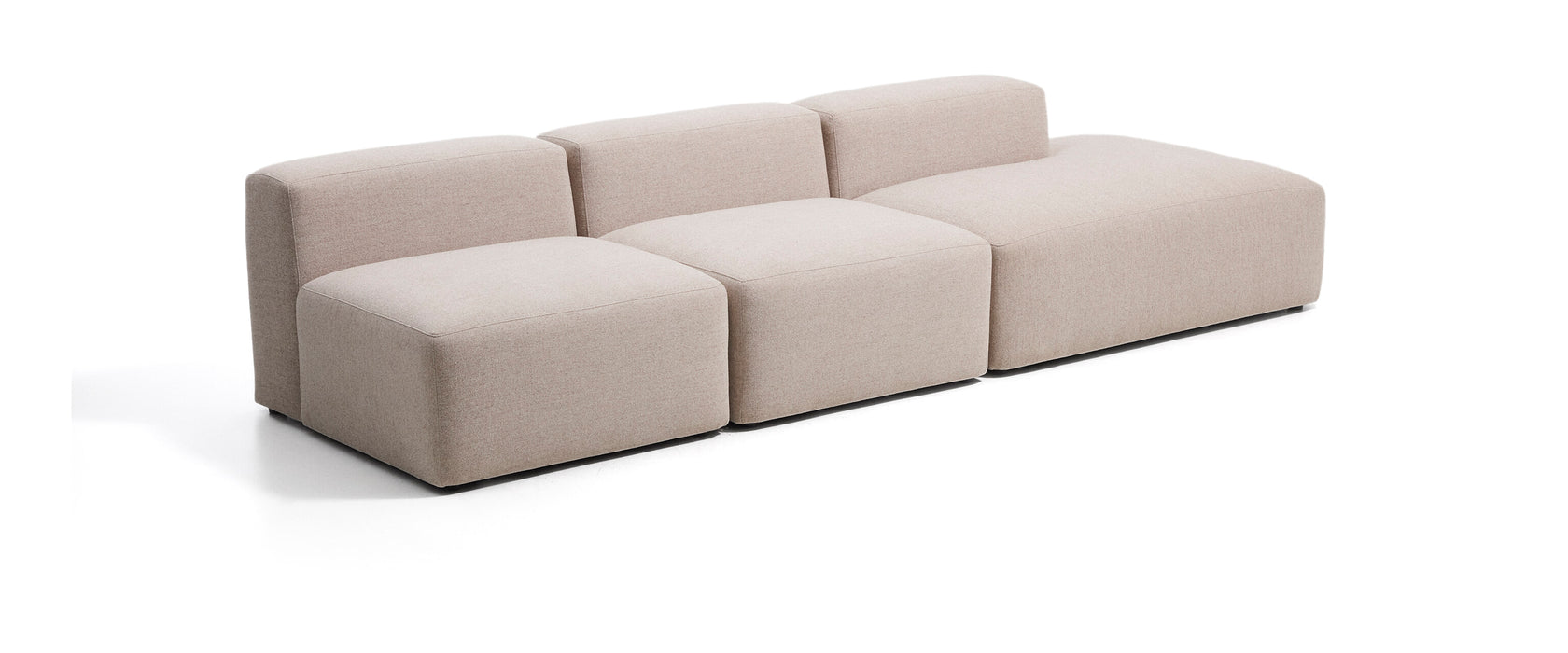 Kave Home 3-zits Bank Blok met rechtereindstuk 325cm, Chenille - Beige