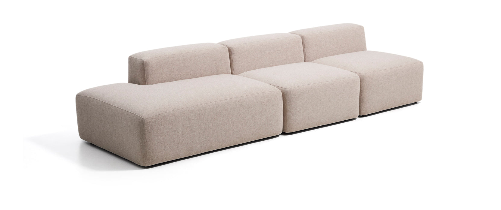 Kave Home 3-zits Bank Blok met linkereindstuk 325cm, Chenille - Beige