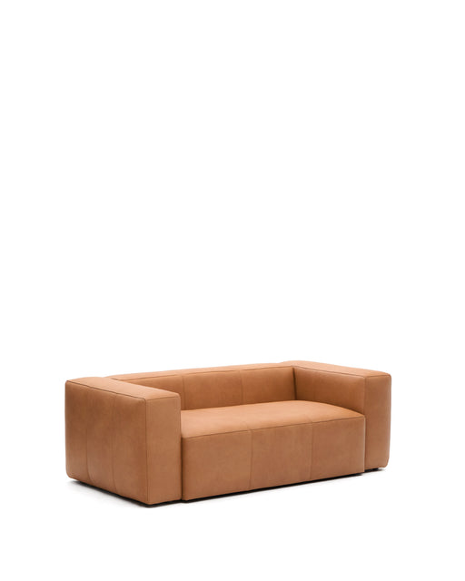 Kave Home 2-zits Bank Blok 210cm, Leer - Bruin