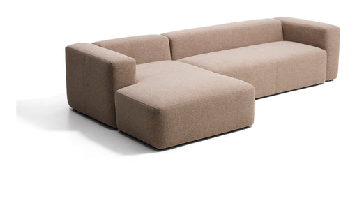 Kave Home Loungebank Blok Links, 330cm, Chenille - Bruin