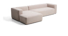 Kave Home Loungebank Blok Links, 330cm, Chenille - Beige