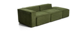 Kave Home 3-zits Bank Blok met linkerarmleuning en poefeindstuk, 270cm, Rib - Donkergroen