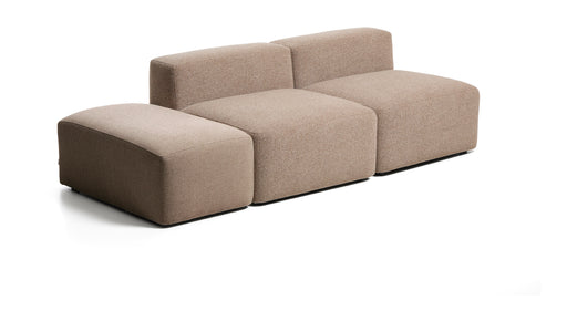 Kave Home 3-zits Bank Blok met poefeindstuk 240cm, Chenille - Bruin