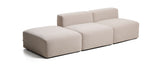Kave Home 3-zits Bank Blok met poefeindstuk 270cm, Chenille - Beige
