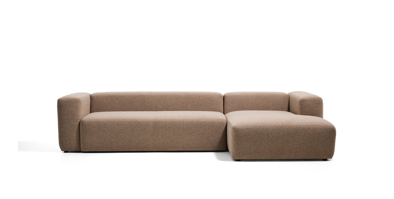 Kave Home Loungebank Blok Rechts, 330cm, Chenille - Bruin
