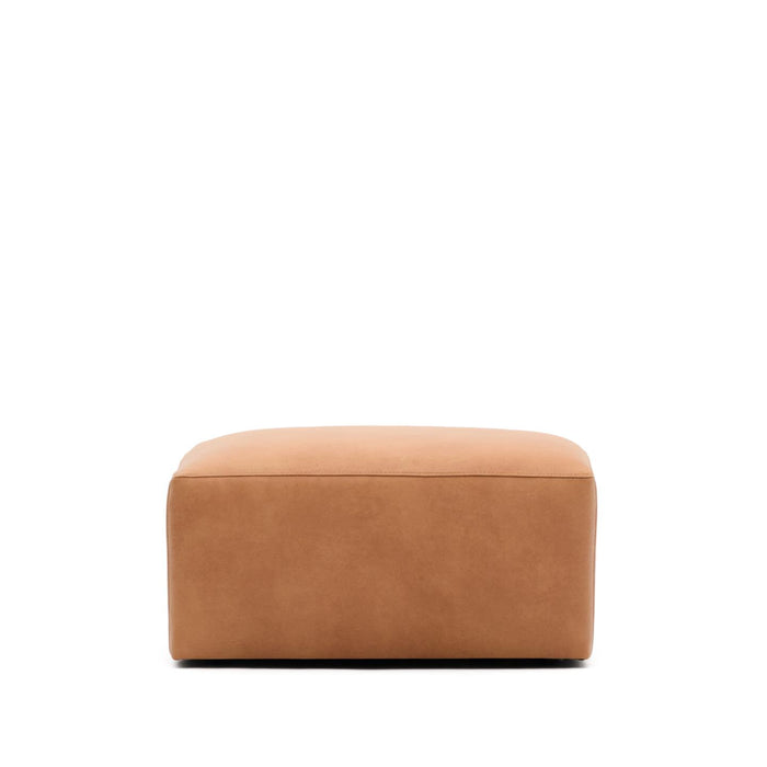 Kave Home Hocker Blok Leder, 90 x 74cm - Bruin