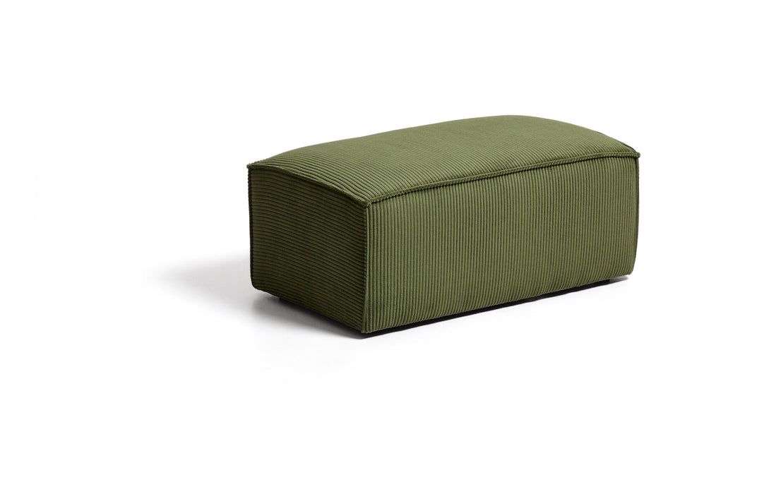 Kave Home Poef Blok Rib, 60 x 104cm - Donkergroen
