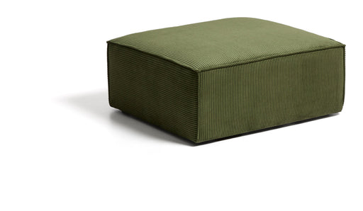 Kave Home Poef Blok Rib, 90 x 104 cm - Donkergroen