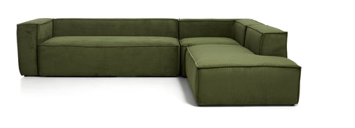 Kave Home 5-zits Hoekbank Blok Eindmodule rechts, 320cm, Rib - Donkergroen